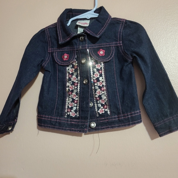 Nannette Other - Nannette Kids Floral Embroidered Jean Jacket Dark Blue 2T